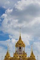 Scenery of Loha Prasat or Metal Castle is World Heritage Site at Wat Ratchanaddaram at Bangkok of Thailand photo
