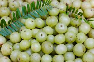 grosella espinosa india orgánica fresca o fruta emblic foto