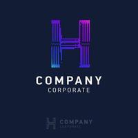 diseño del logotipo de la empresa h con vector de tarjeta de visita