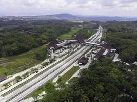 Aerial view of rest area of Pendopo 456 Salatiga. Semarang, Indonesia - October 2022. photo