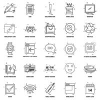 25 conjunto de iconos de línea de mezcla de concepto de negocio vector