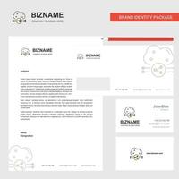 Cloud sharing Business Letterhead Envelope and visiting Card Design vector template