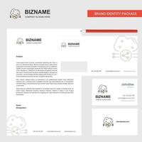 Cloud sharing Business Letterhead Envelope and visiting Card Design vector template