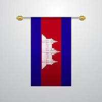 bandera colgante de camboya vector