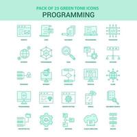 25 conjunto de iconos de programación verde vector