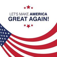 Lets make america great typography with flag design on background vector