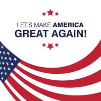 Lets make america great typography with flag design on background vector