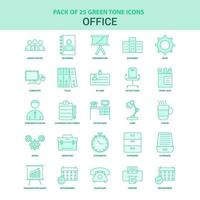 25 Green Office Icon set vector