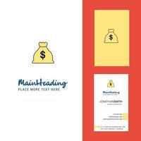 Money bag Creative Logo and business card vertical Design Vector