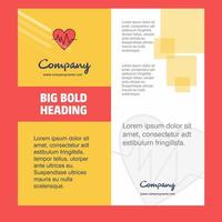 Heart ecg Company Brochure Title Page Design Company profile annual report presentations leaflet Vector Background