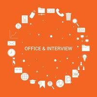 Office and Interview Icon Set Infographic Vector Template