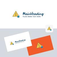 Caution vector logotype with business card template Elegant corporate identity Vector