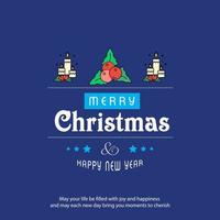 Christmas card design with elegant design and blue background vector