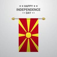 Macedonia Independence day hanging flag background vector