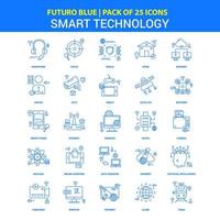 Smart Technology Icons Futuro Blue 25 Icon pack vector