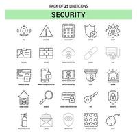 Security Line Icon Set 25 Dashed Outline Style vector