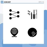 Universal Icon Symbols Group of 4 Modern Solid Glyphs of figure internet reapair equipment basic Editable Vector Design Elements