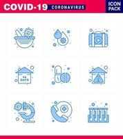 Corona virus disease 9 Blue icon pack suck as medicine quarantine platelets event case viral coronavirus 2019nov disease Vector Design Elements