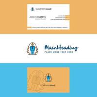 Beautiful Employee Logo and business card vertical Design Vector