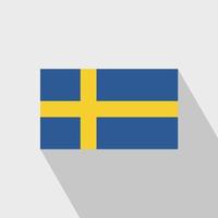 Sweden flag Long Shadow design vector