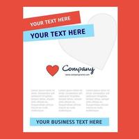 Heart Title Page Design for Company profile annual report presentations leaflet Brochure Vector Background