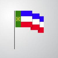 Khakassia waving Flag creative background vector
