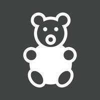 Stuffed Bear Glyph Inverted Icon vector