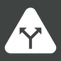 Y - Intersection Glyph Inverted Icon vector