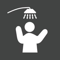 Taking Shower Glyph Inverted Icon vector