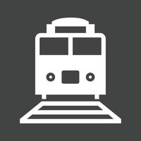 Train Glyph Inverted Icon vector