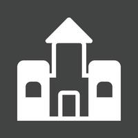 Castle Glyph Inverted Icon vector