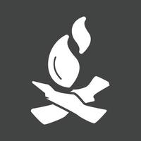 Camp Fire Glyph Inverted Icon vector