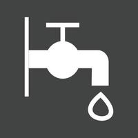 Water Tap Glyph Inverted Icon vector