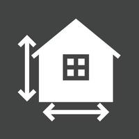 House Measurements Glyph Inverted Icon vector