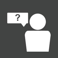 Question Glyph Inverted Icon vector