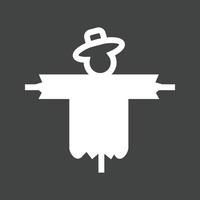 Scare Crow Glyph Inverted Icon vector