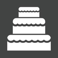 pastel de bodas ii glifo icono invertido vector