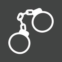 Handcuffs Glyph Inverted Icon vector