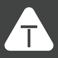Dead End Glyph Inverted Icon vector
