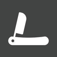 Straight Razor I Glyph Inverted Icon vector