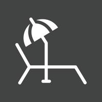 Sunbathing Chair Glyph Inverted Icon vector