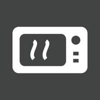 Microwave Glyph Inverted Icon vector