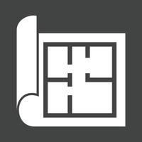 Architecture Plan Glyph Inverted Icon vector
