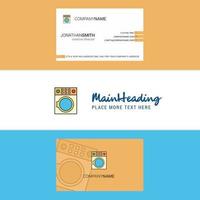 Beautiful Washing machine Logo and business card vertical Design Vector