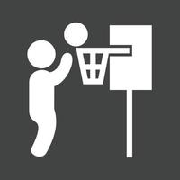 Basketball Player Glyph Inverted Icon vector