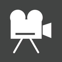 Video Camera II Glyph Inverted Icon vector