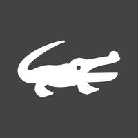 Alligator Glyph Inverted Icon vector