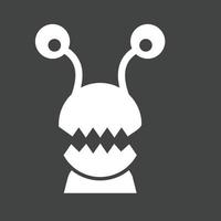 Monster Glyph Inverted Icon vector