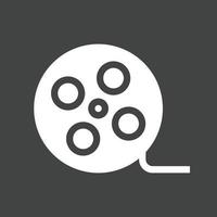 Film Reel Glyph Inverted Icon vector