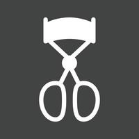 Eyelash Curler Glyph Inverted Icon vector